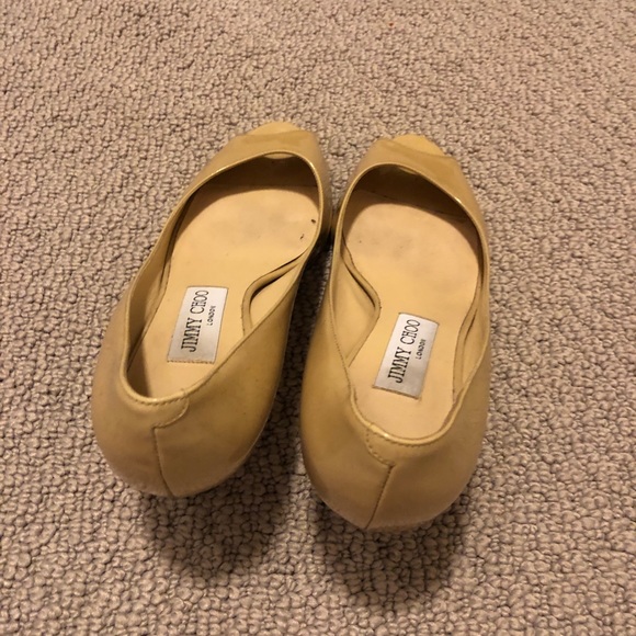 Jimmy Choo Peep Toe 1.5 Inch Nude Pumps - Picture 3 of 4